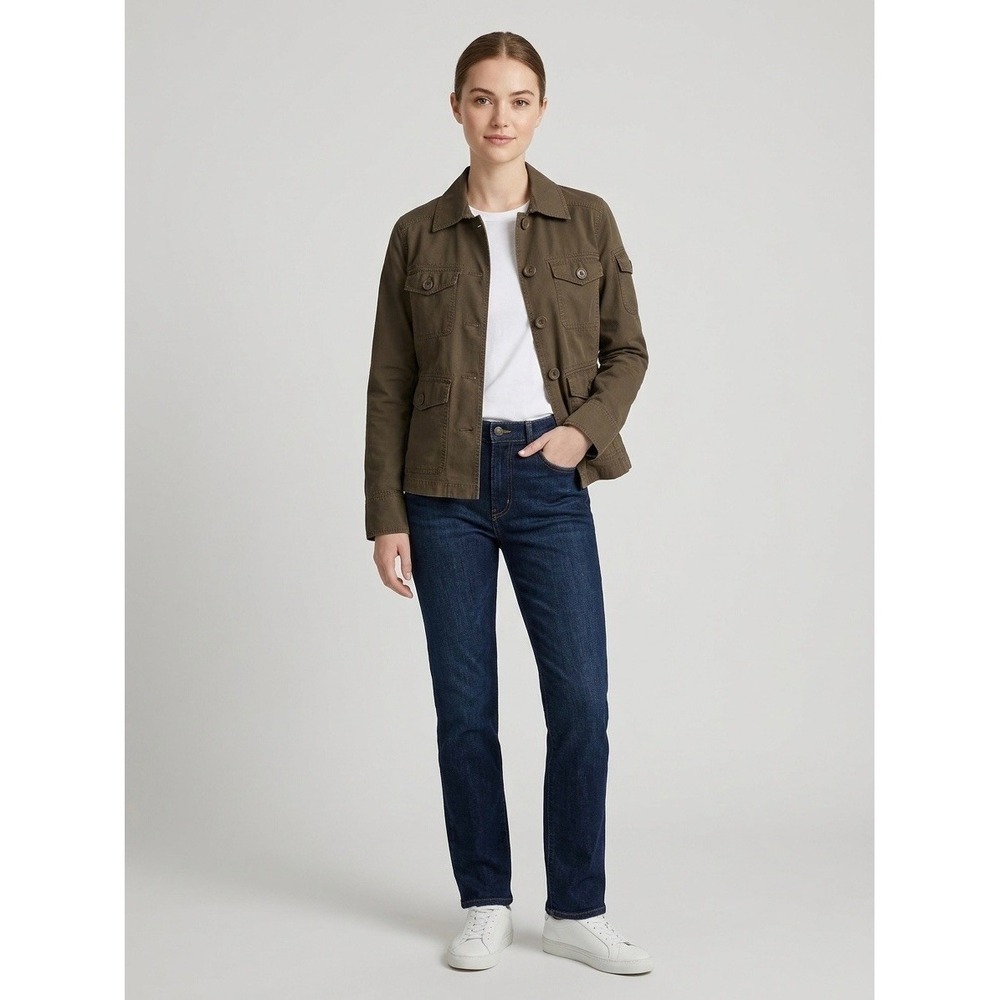 J.Crew Womens Olive Brown Cotton Utility Field Jacket Military Style 74487 XS